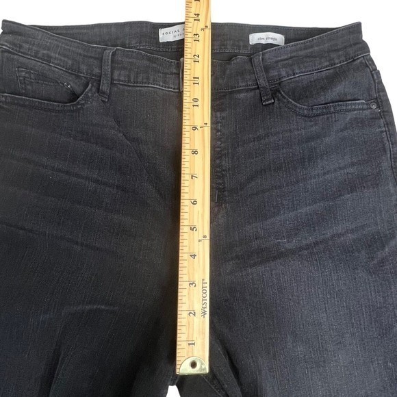 Social Standard By Sanctuary Womens Faded Black High Rise Slim Straight Jeans 14 - Picture 5 of 10